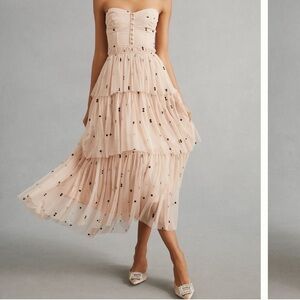 Maeve Tiered Tulle Dress with detachable straps 
Never worn with tags